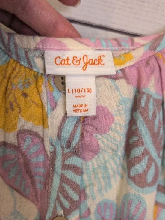 Cat & Jack Girls Floral Tank and Shorts Set - Yellow, Pink, Gray, Blue - Picture 5 of 13